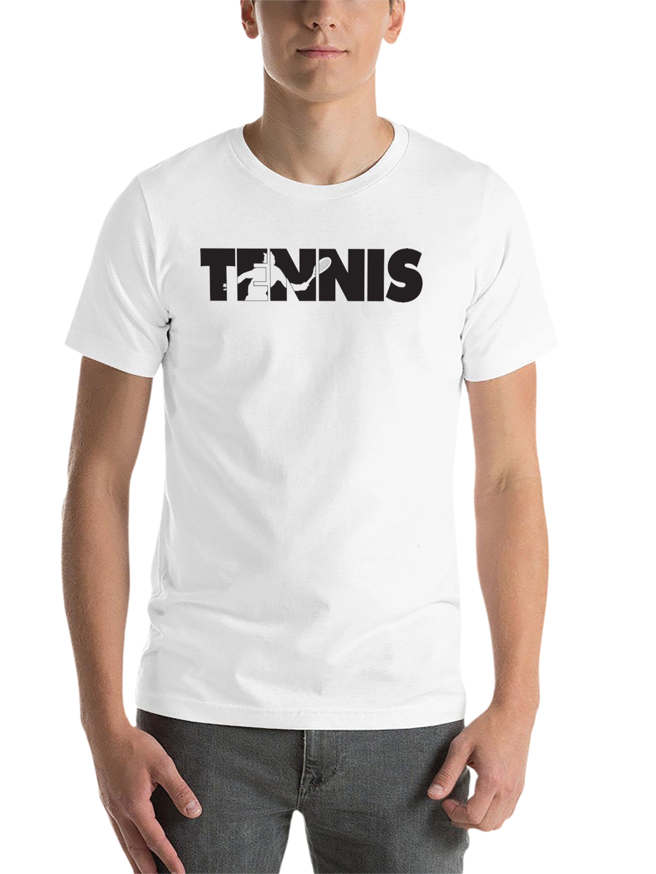 Black Tennis Graphic Crewneck T-Shirt