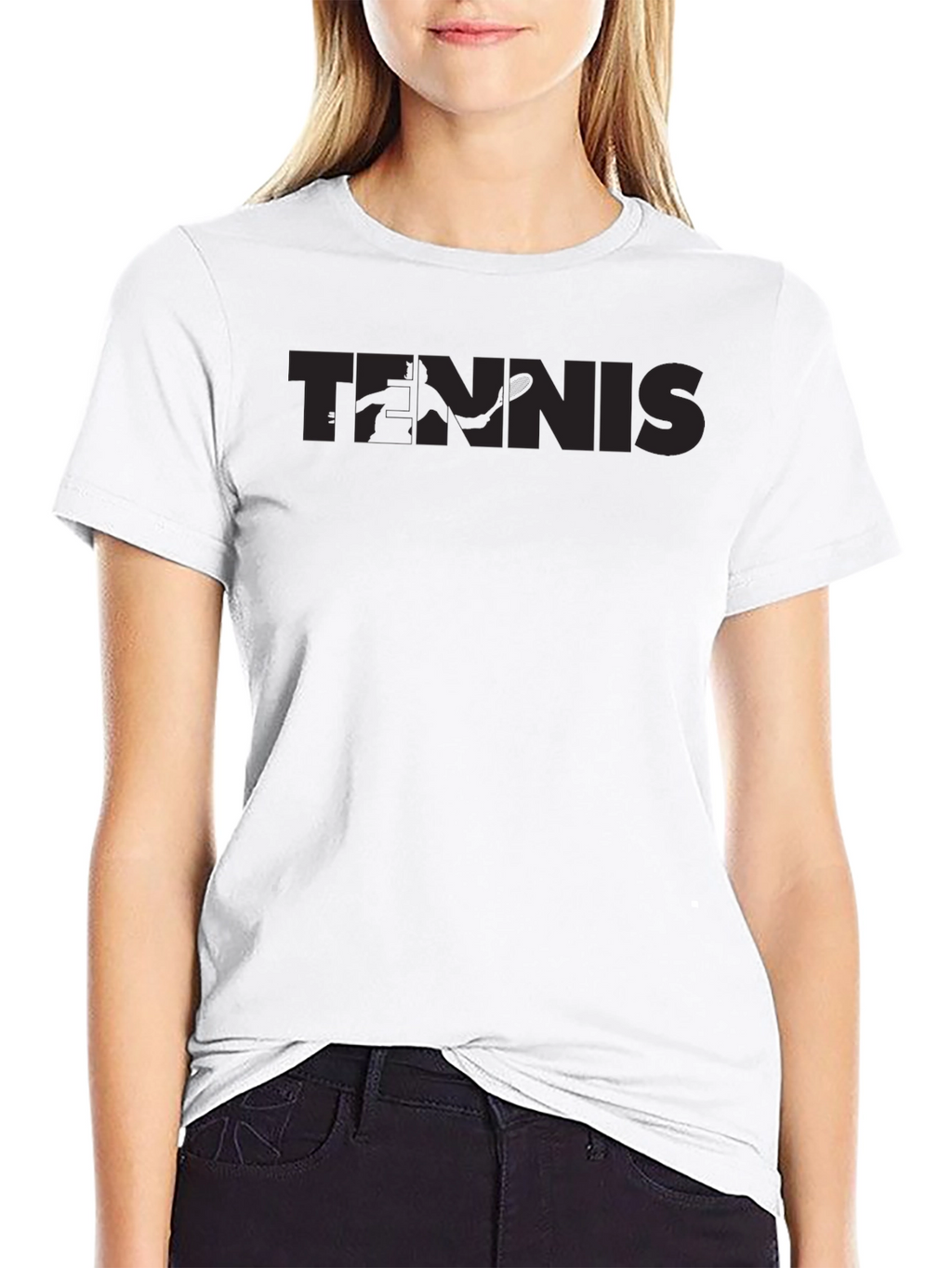 Black Tennis Graphic Crewneck T-Shirt