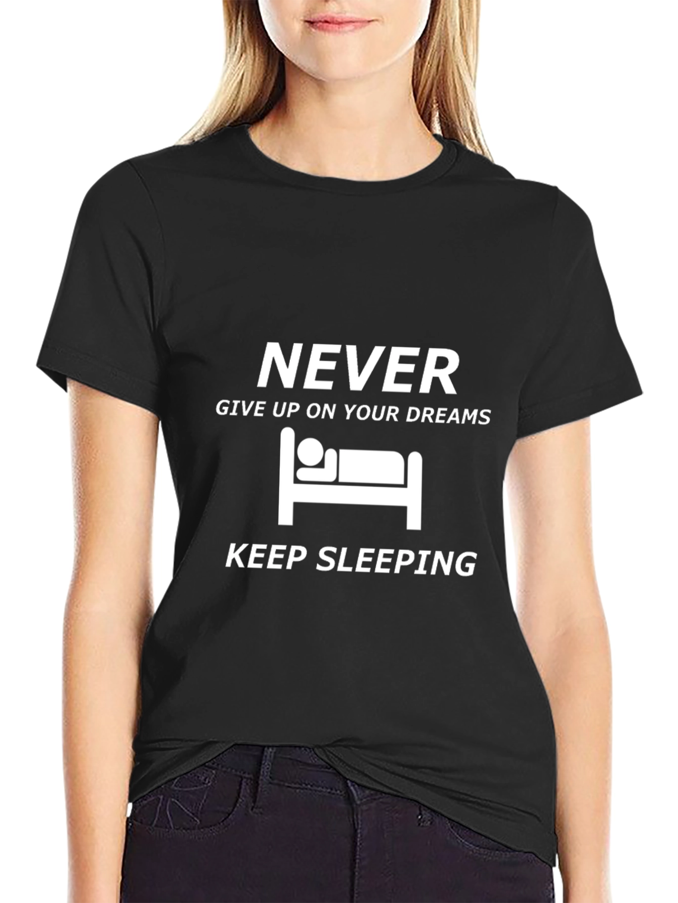 Never Give Up Keep Sleeping Graphic Tee