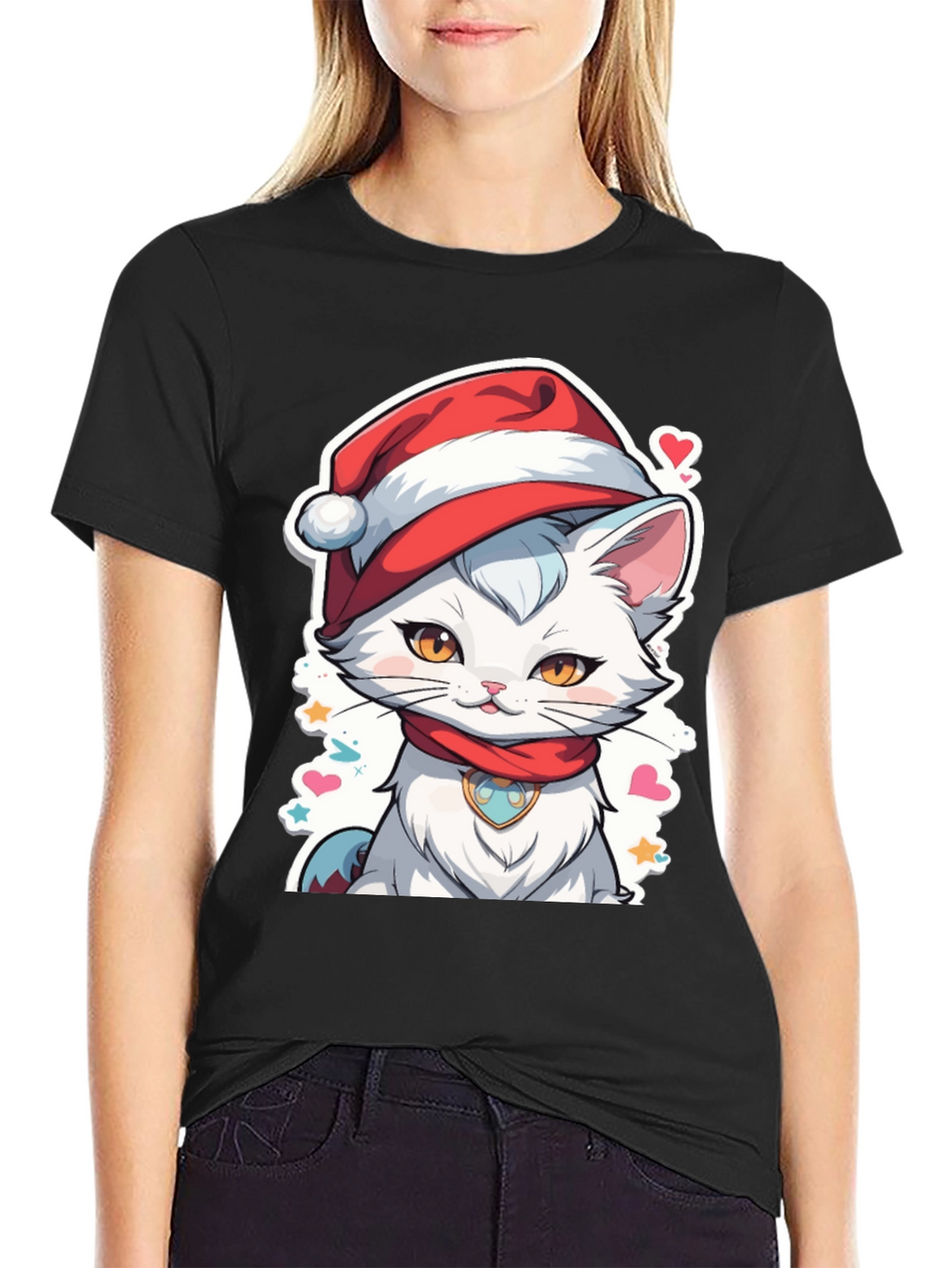 Festive Cat T-Shirt - Holiday Cheer!
