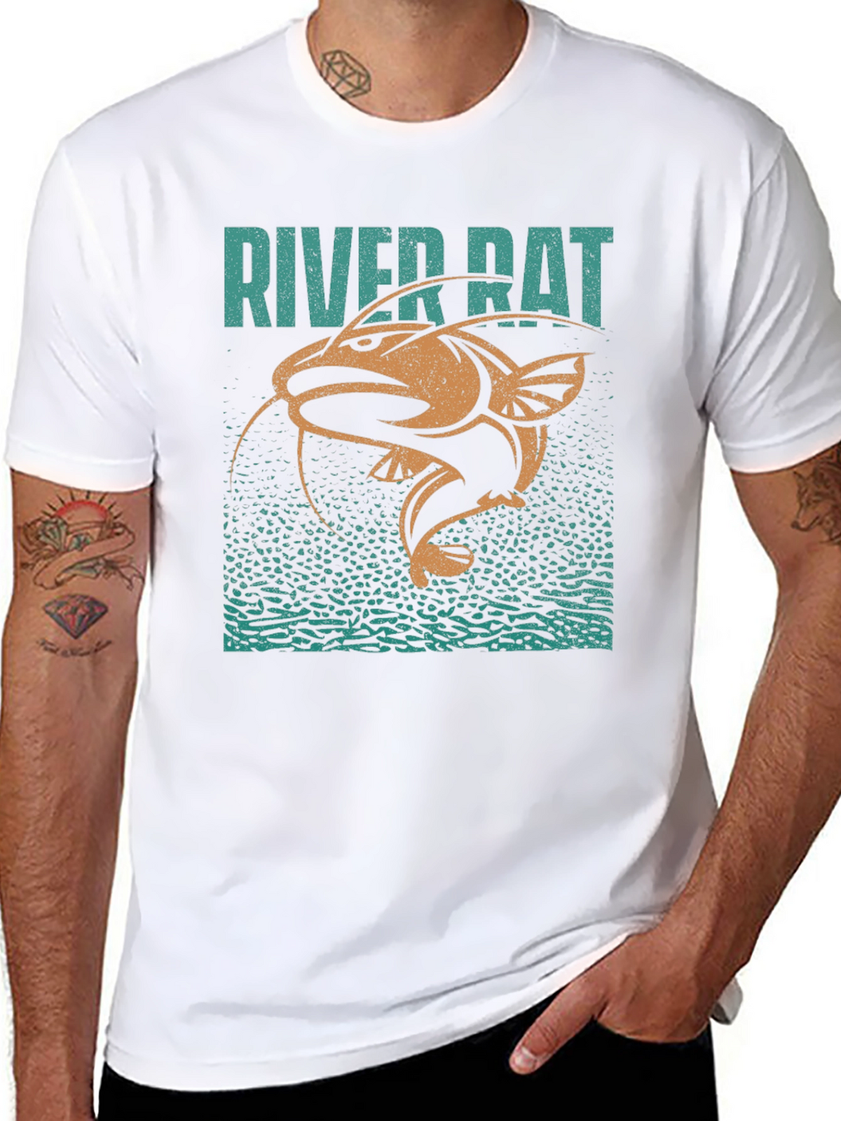 River Rat Graphic T-Shirt - Fishing Humor Tee