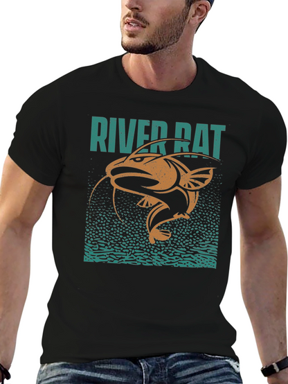 River Rat Graphic T-Shirt - Fishing Humor Tee
