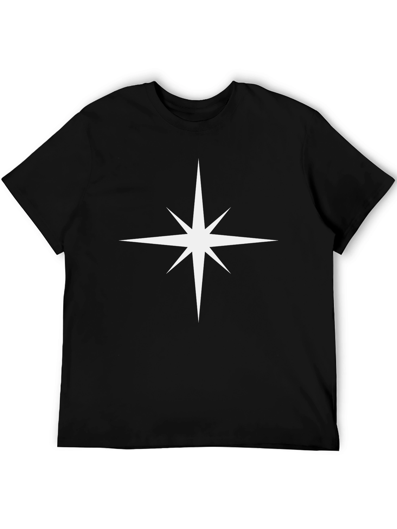 Stylish Black Tee with Star Design - Comfortable Fit