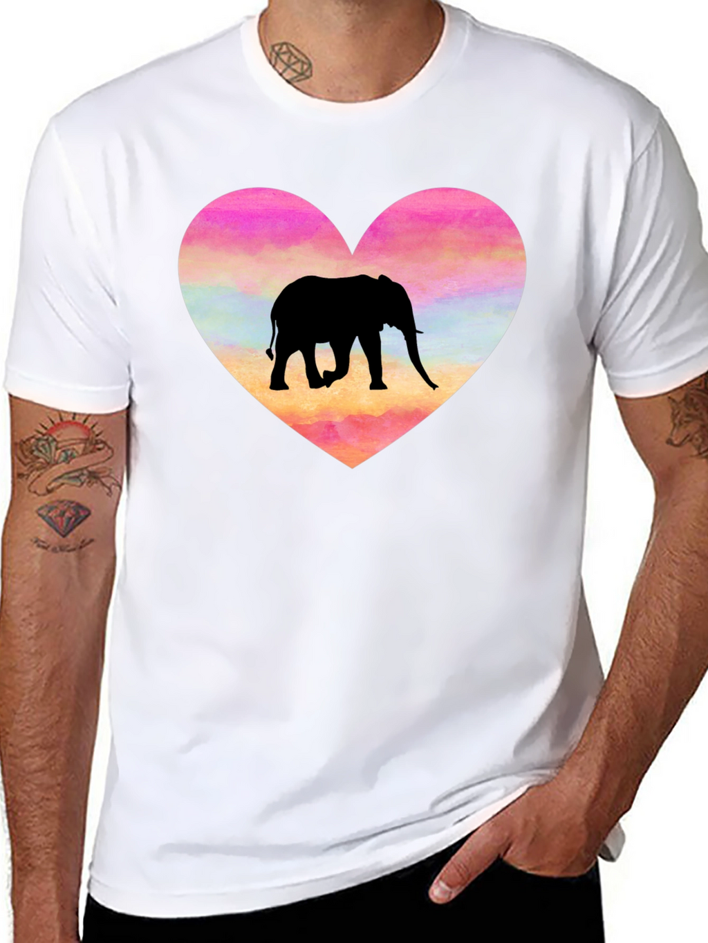 Elephant Heart Graphic T-Shirt - Love Animals!