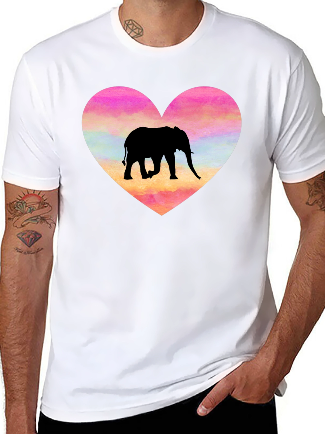 Elephant Heart Graphic T-Shirt - Love Animals!