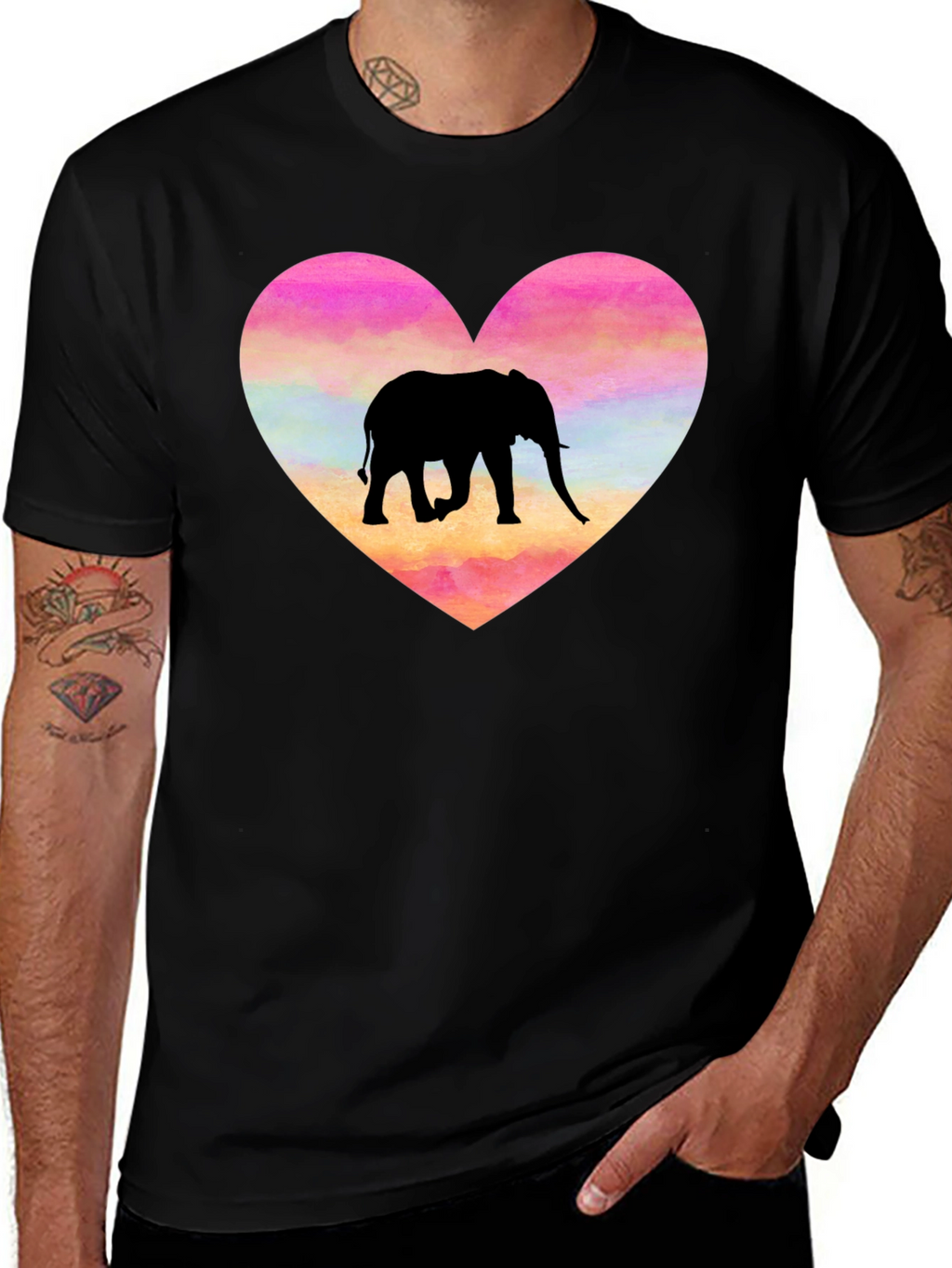 Elephant Heart Graphic T-Shirt - Love Animals!