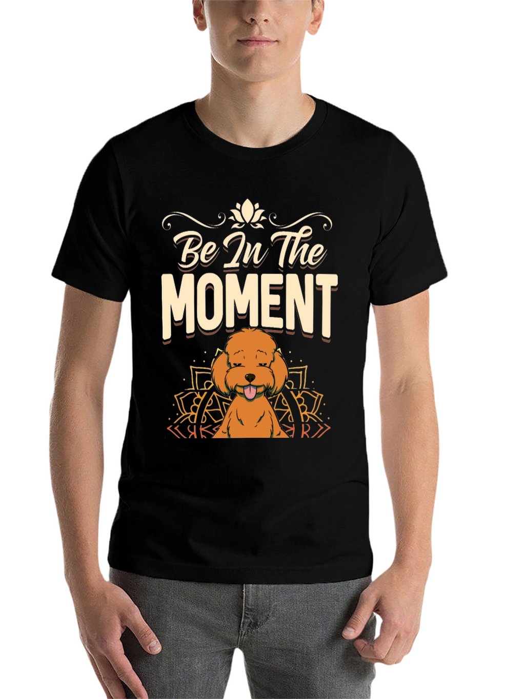 Be In The Moment Poodle T-Shirt - Black
