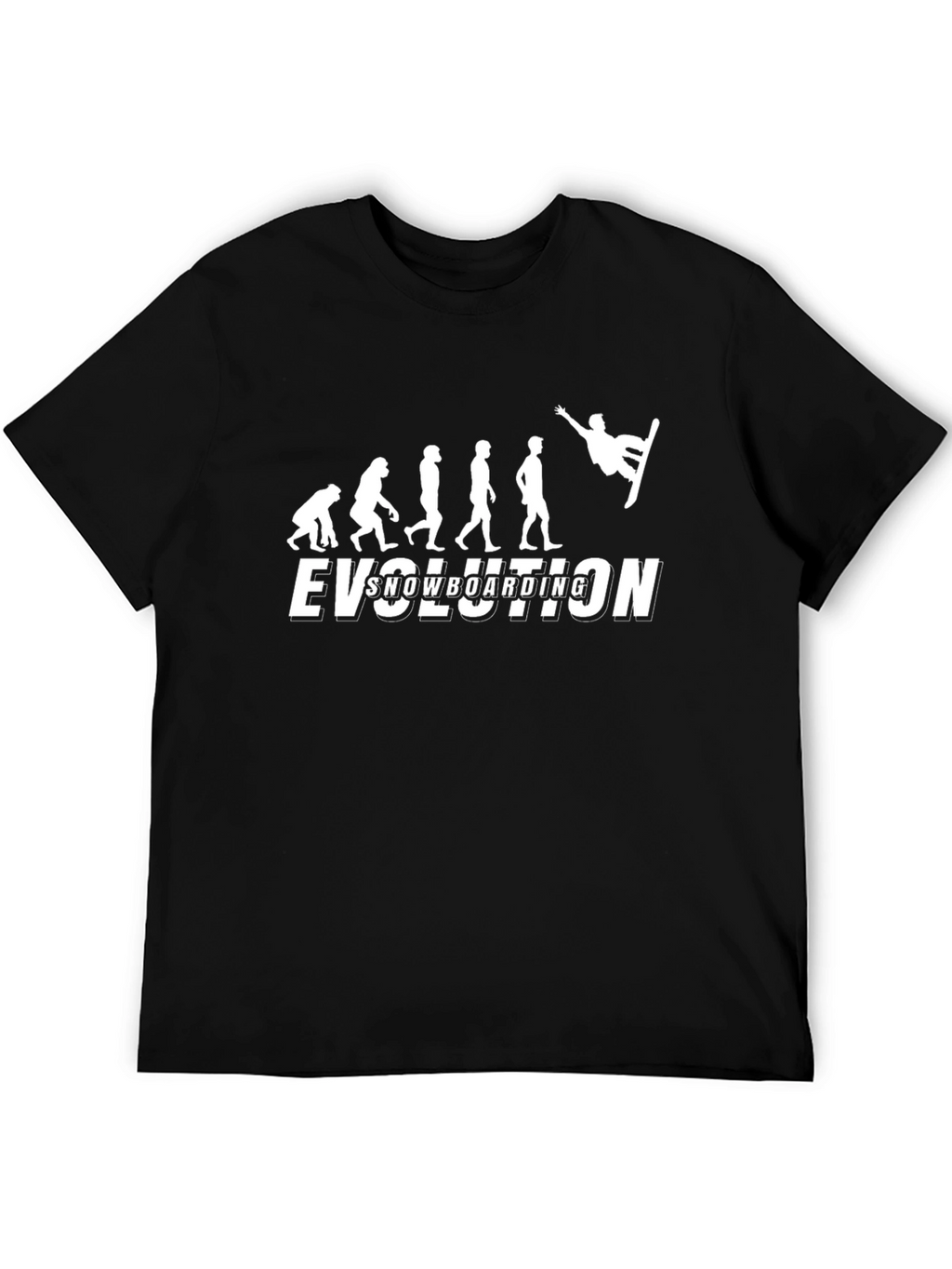 Snowboarding Evolution Graphic Tee - Black Cotton T-Shirt
