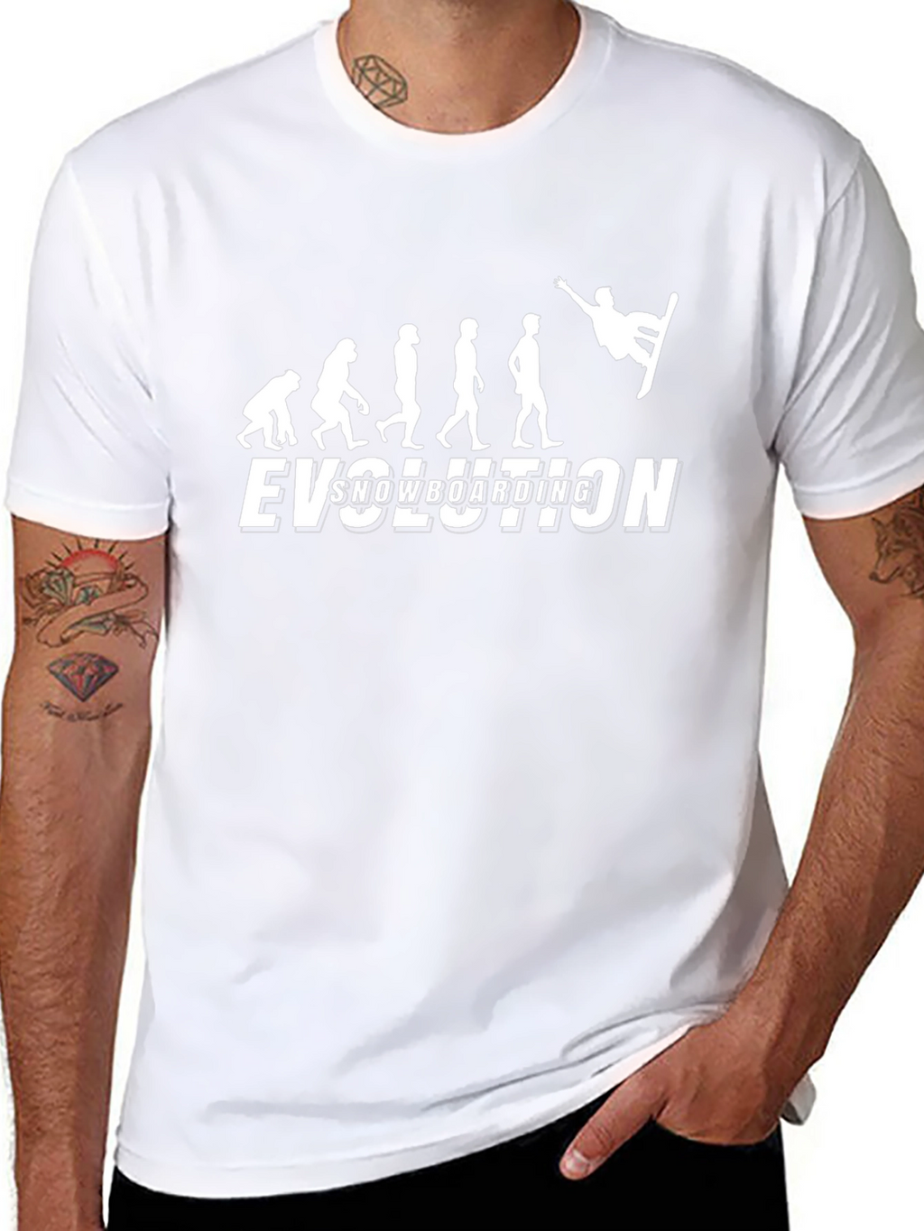 Snowboarding Evolution Graphic Tee - Black Cotton T-Shirt