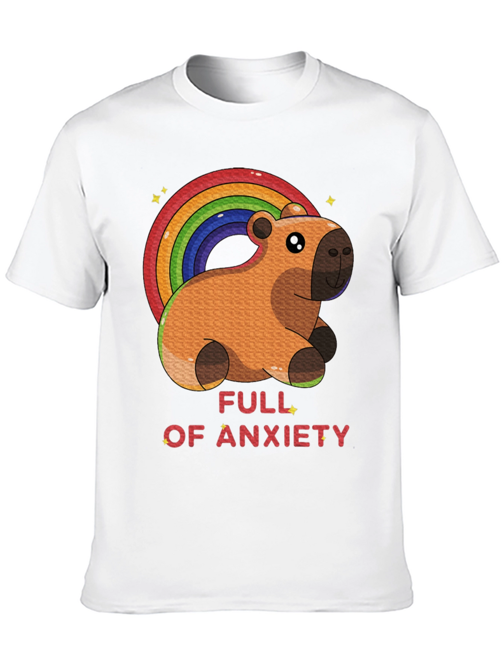 Anxiety Capybara Rainbow T-Shirt