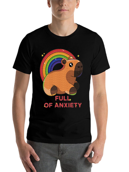 Anxiety Capybara Rainbow T-Shirt