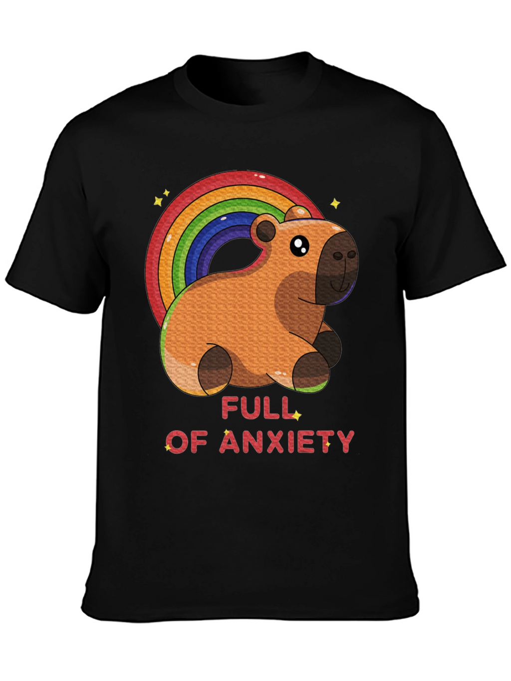 Anxiety Capybara Rainbow T-Shirt