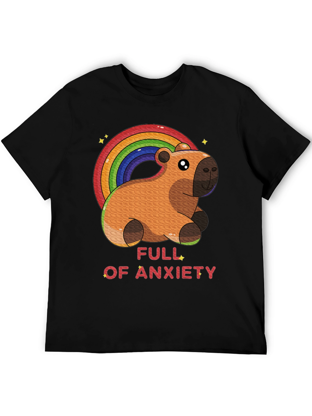 Anxiety Capybara Rainbow T-Shirt