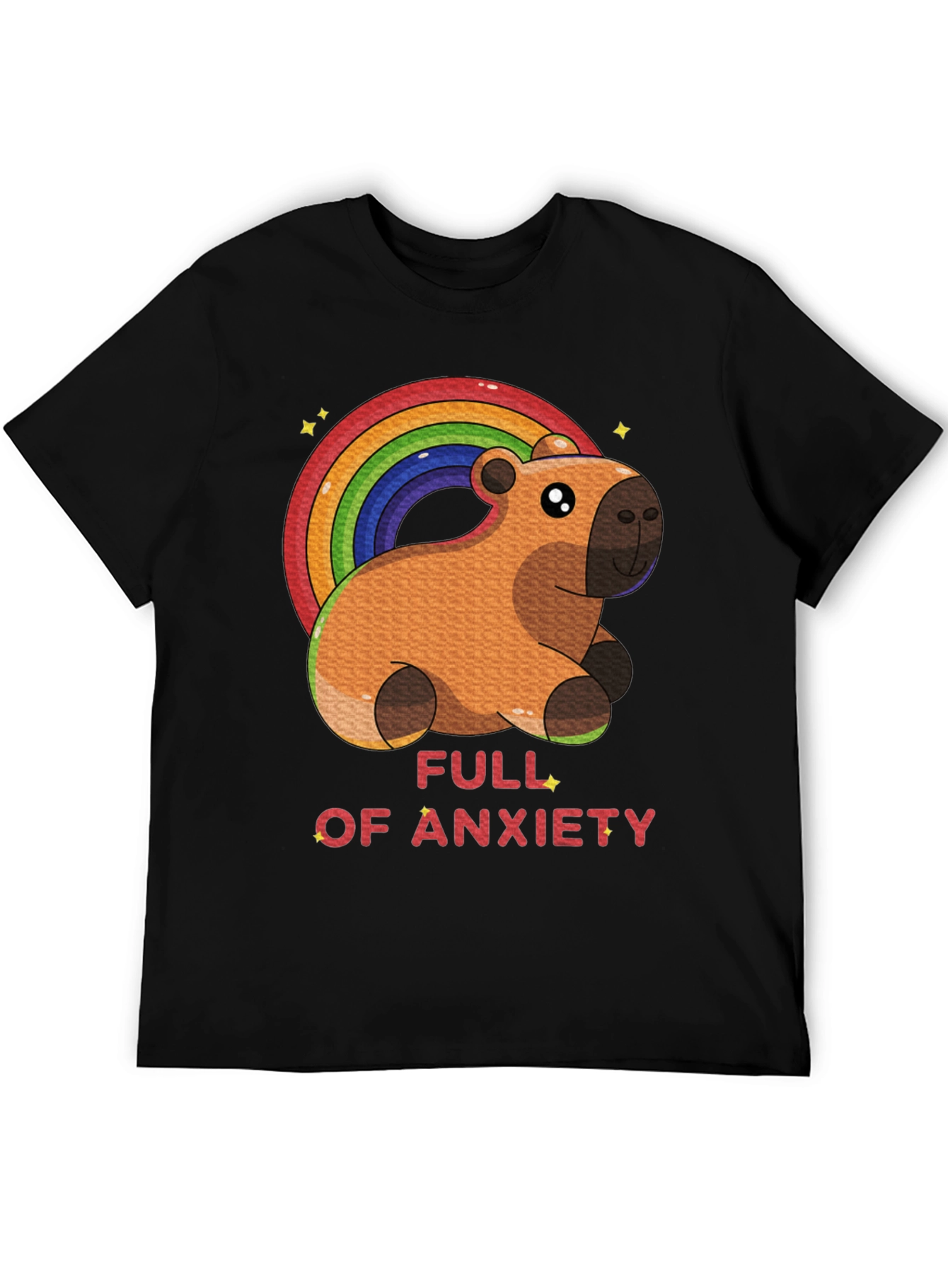 Anxiety Capybara Rainbow T-Shirt