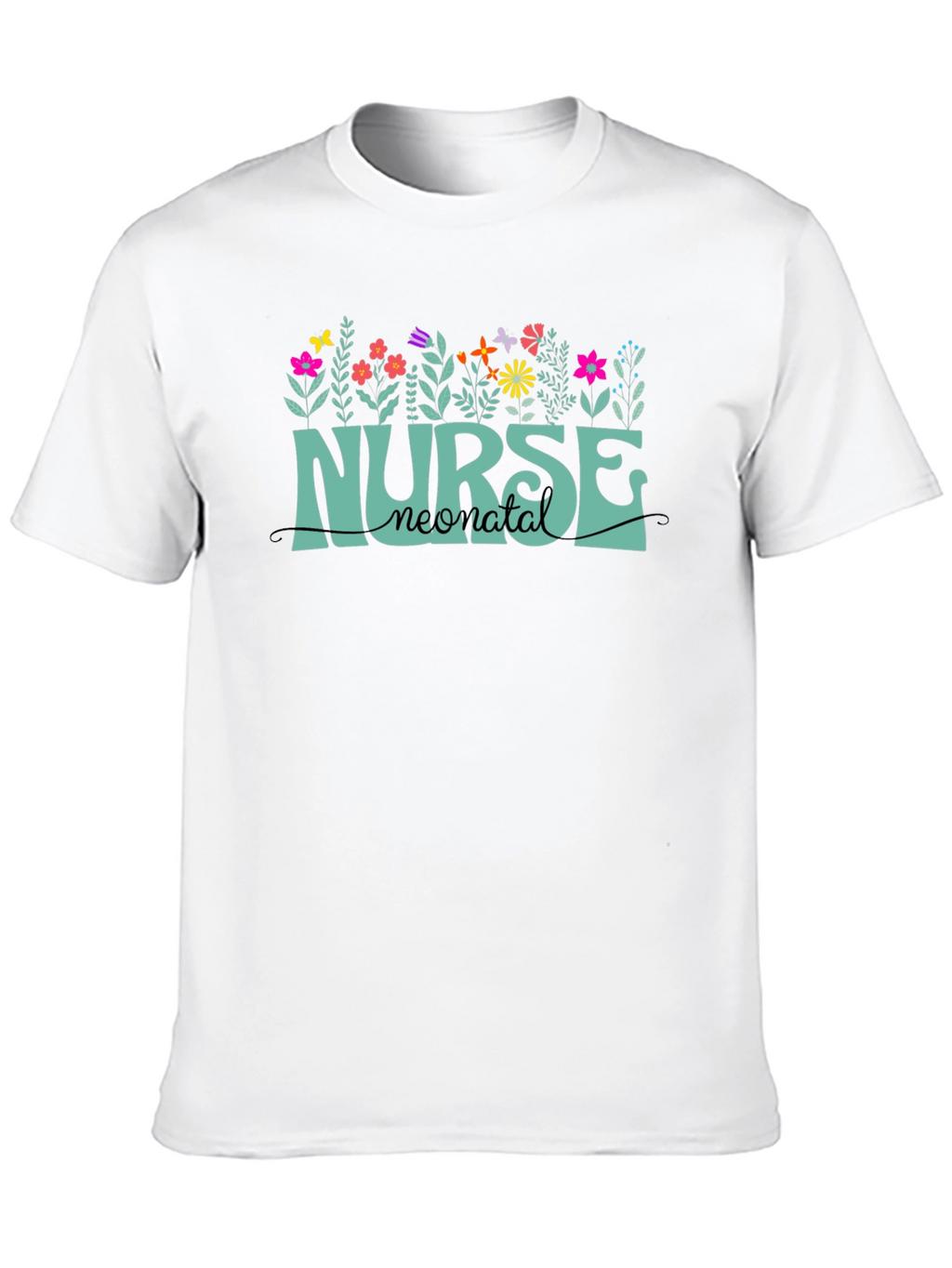 Neonatal Nurse T-Shirt - Floral Design