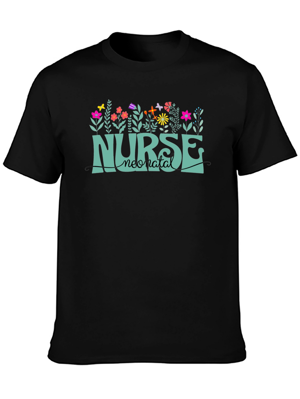Neonatal Nurse T-Shirt - Floral Design