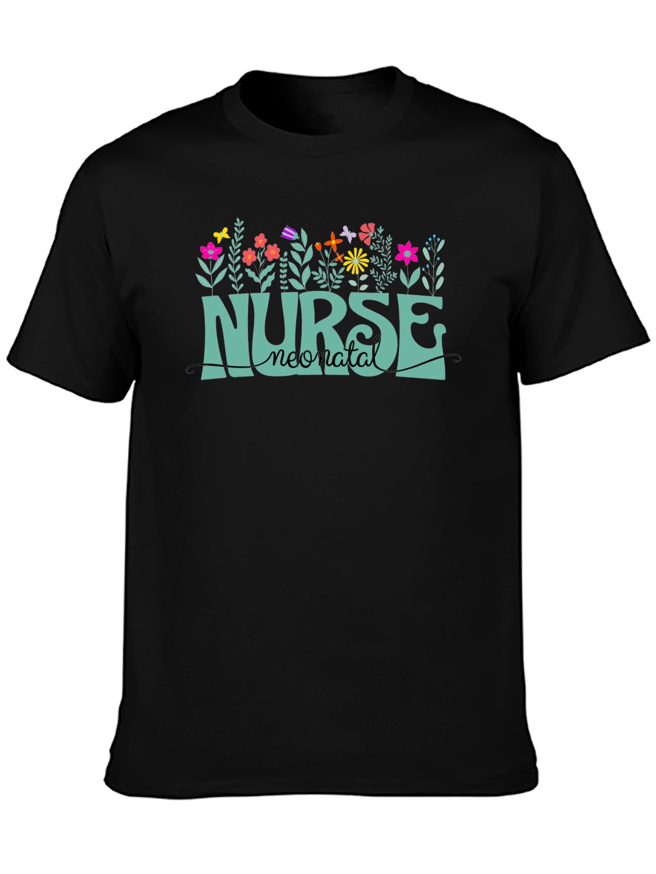 Neonatal Nurse T-Shirt - Floral Design