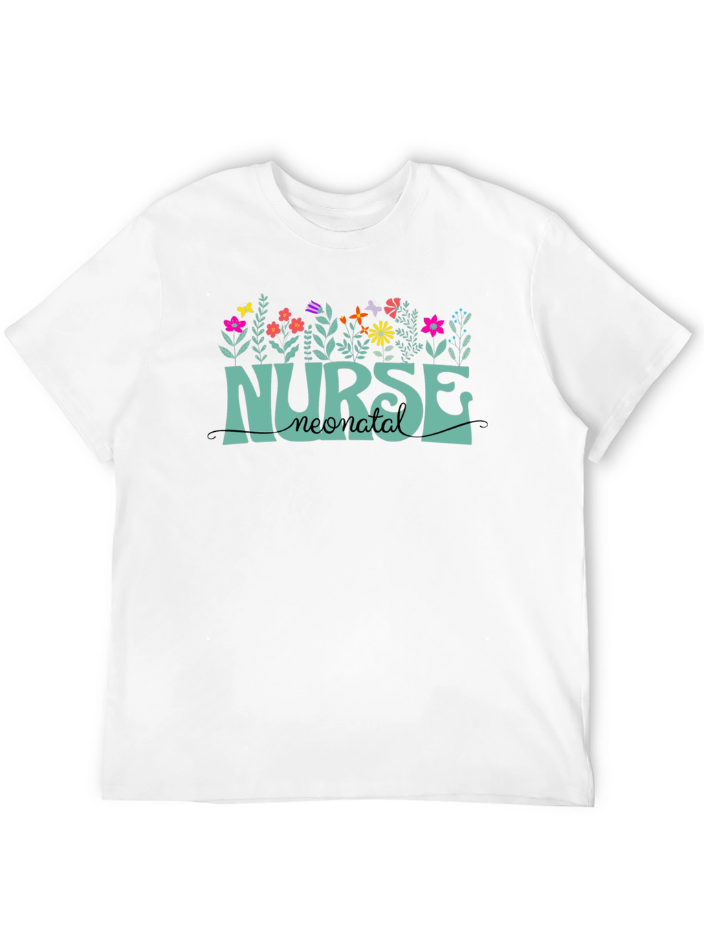 Neonatal Nurse T-Shirt - Floral Design