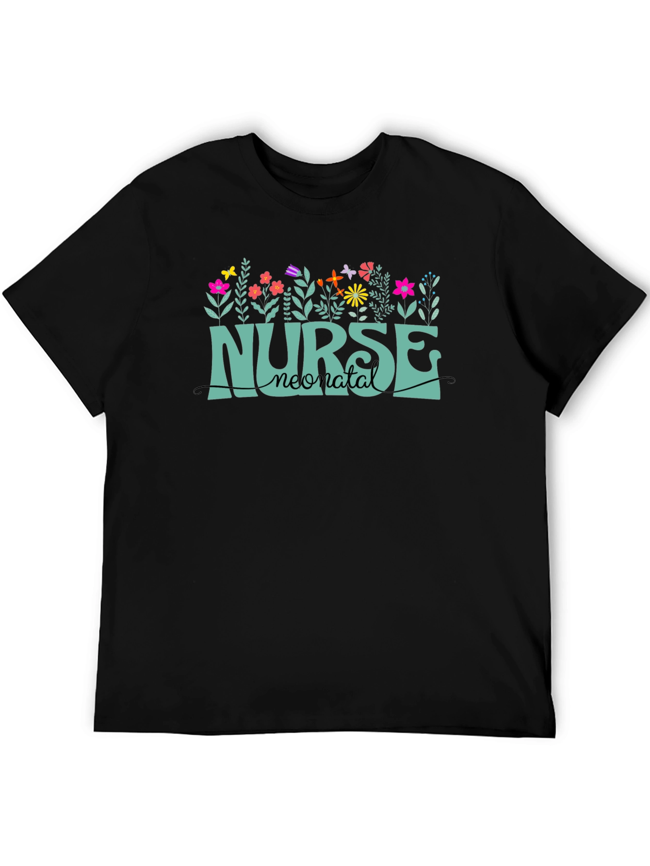 Neonatal Nurse T-Shirt - Floral Design