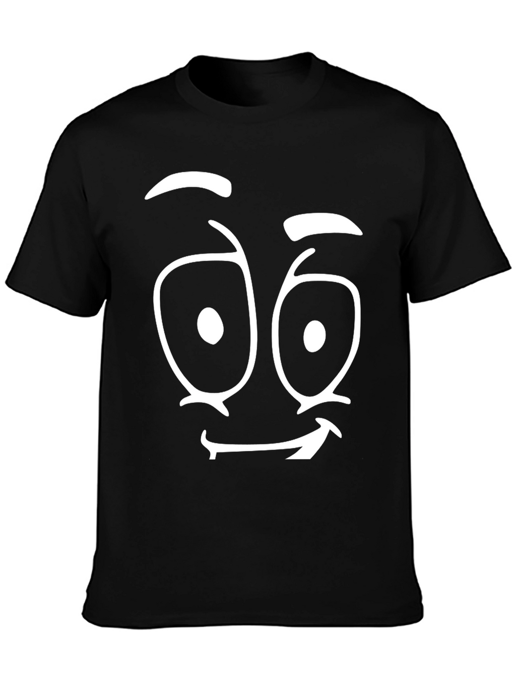 Funny Face Graphic Tee - Black Cotton T-Shirt