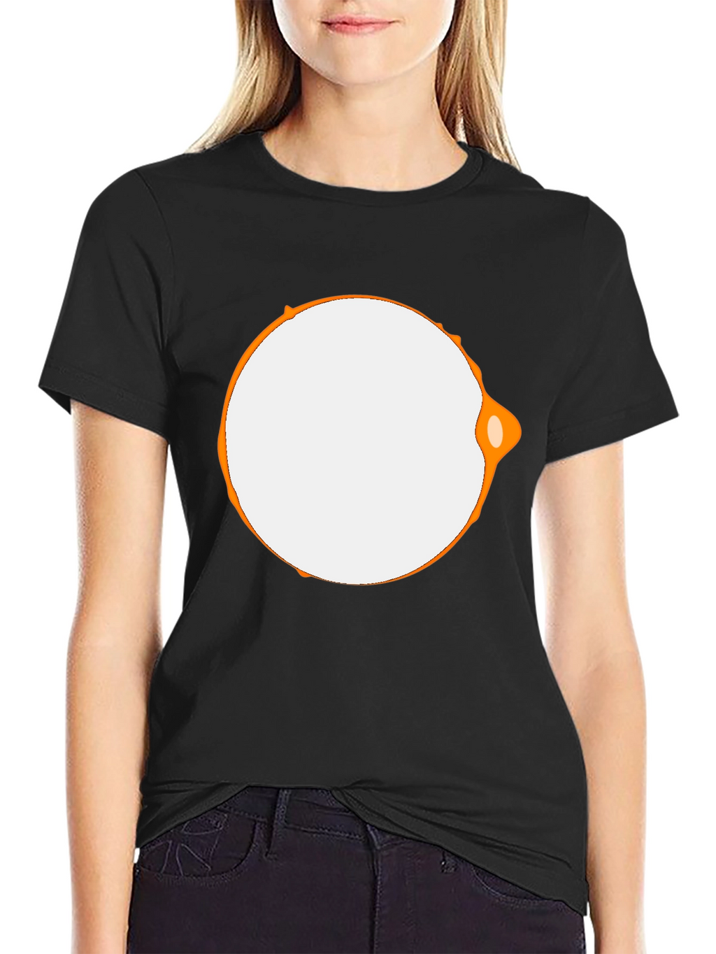 Modern Graphic Tee - Black with Abstract Circle Design