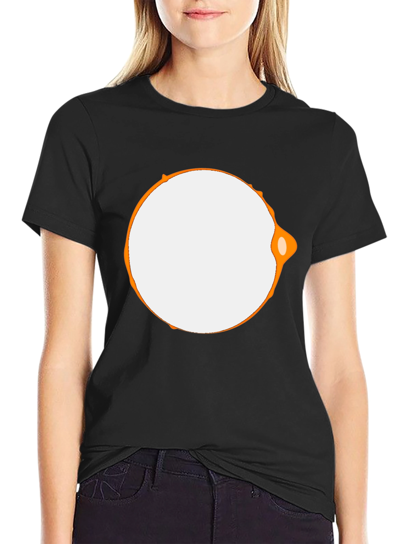 Modern Graphic Tee - Black with Abstract Circle Design