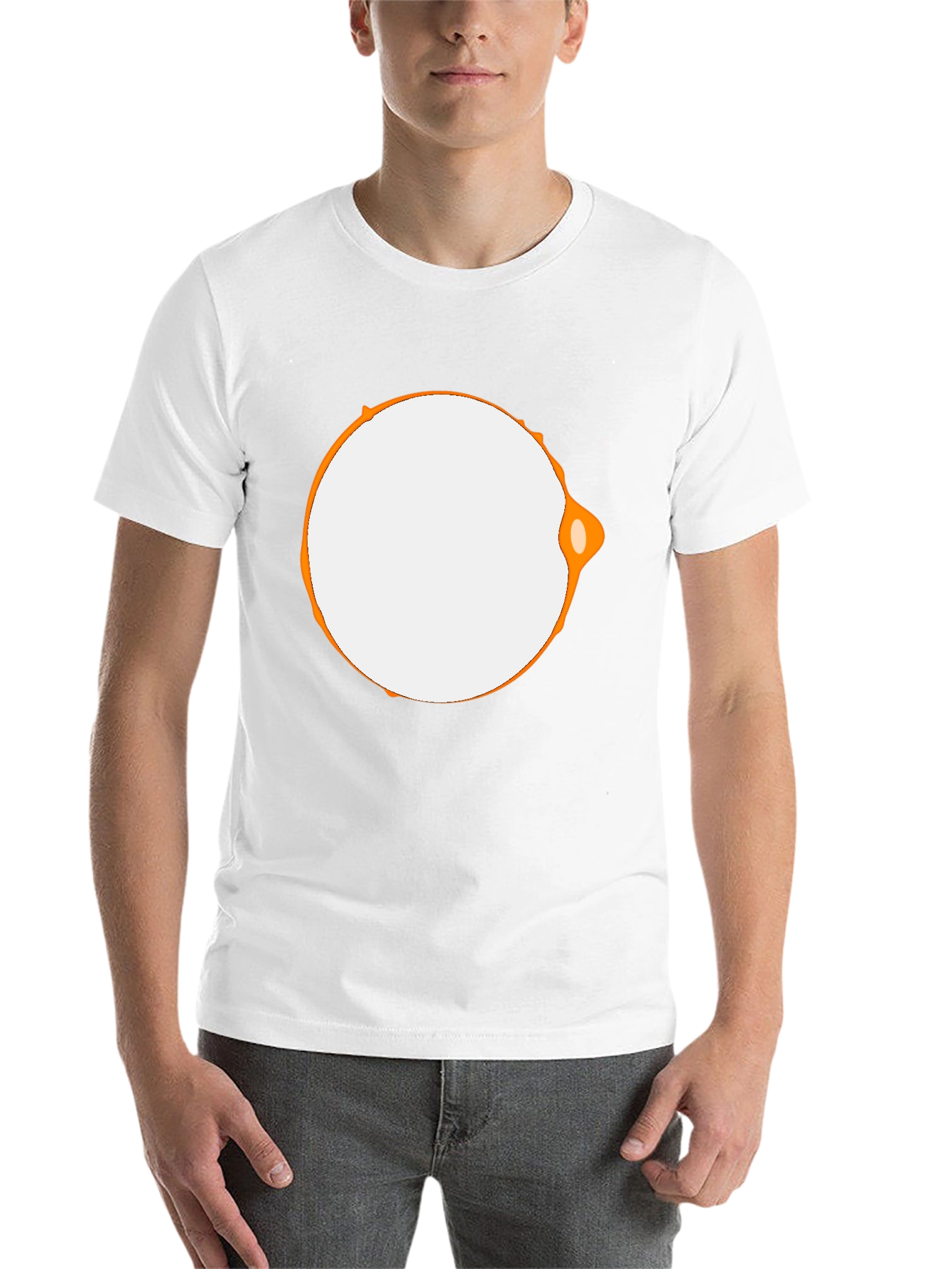 Modern Graphic Tee - Black with Abstract Circle Design