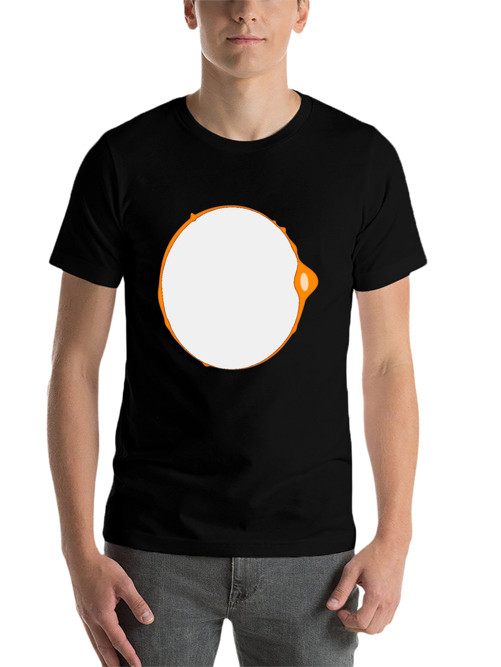 Modern Graphic Tee - Black with Abstract Circle Design