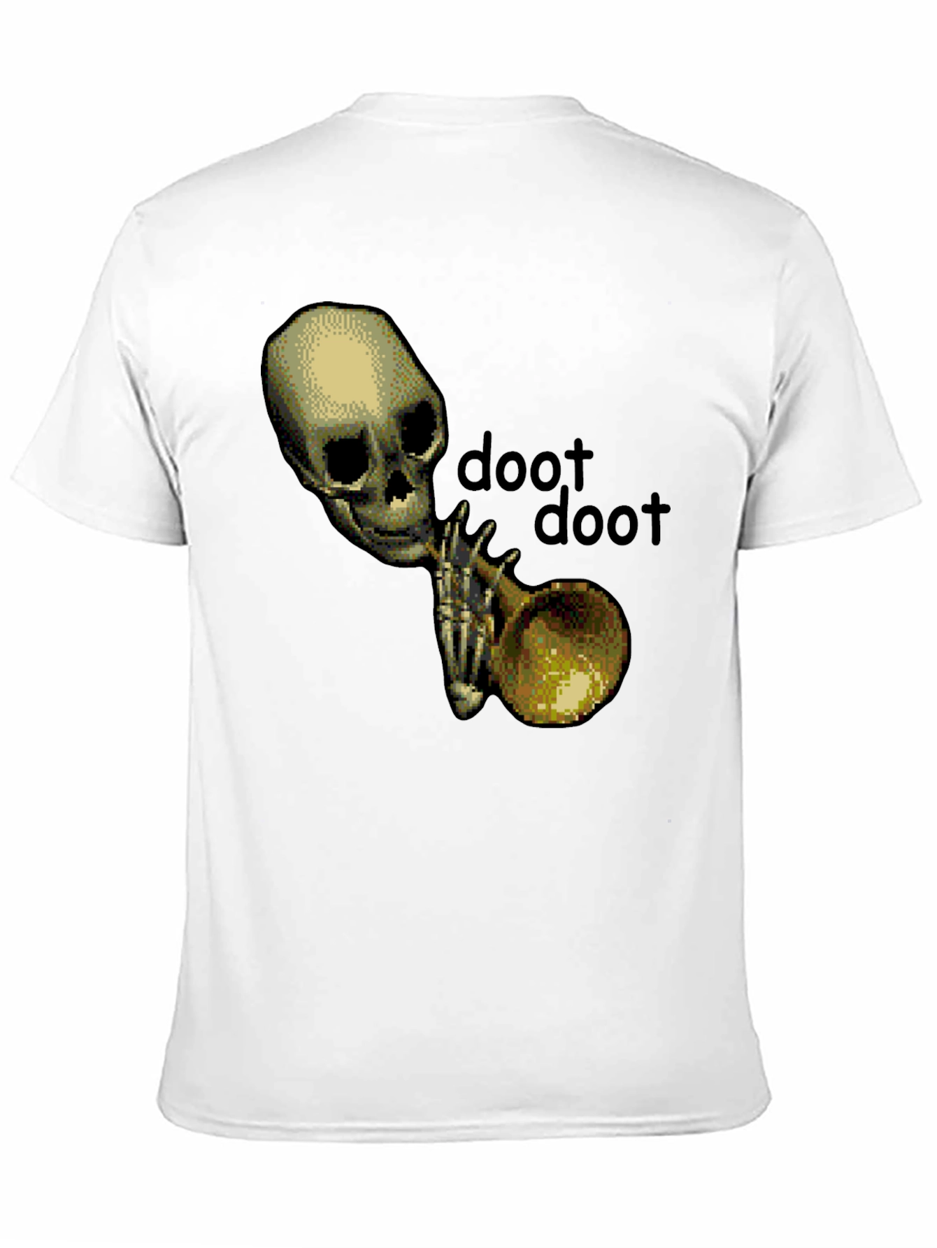 Doot Doot Skeleton Trumpet Black T-Shirt