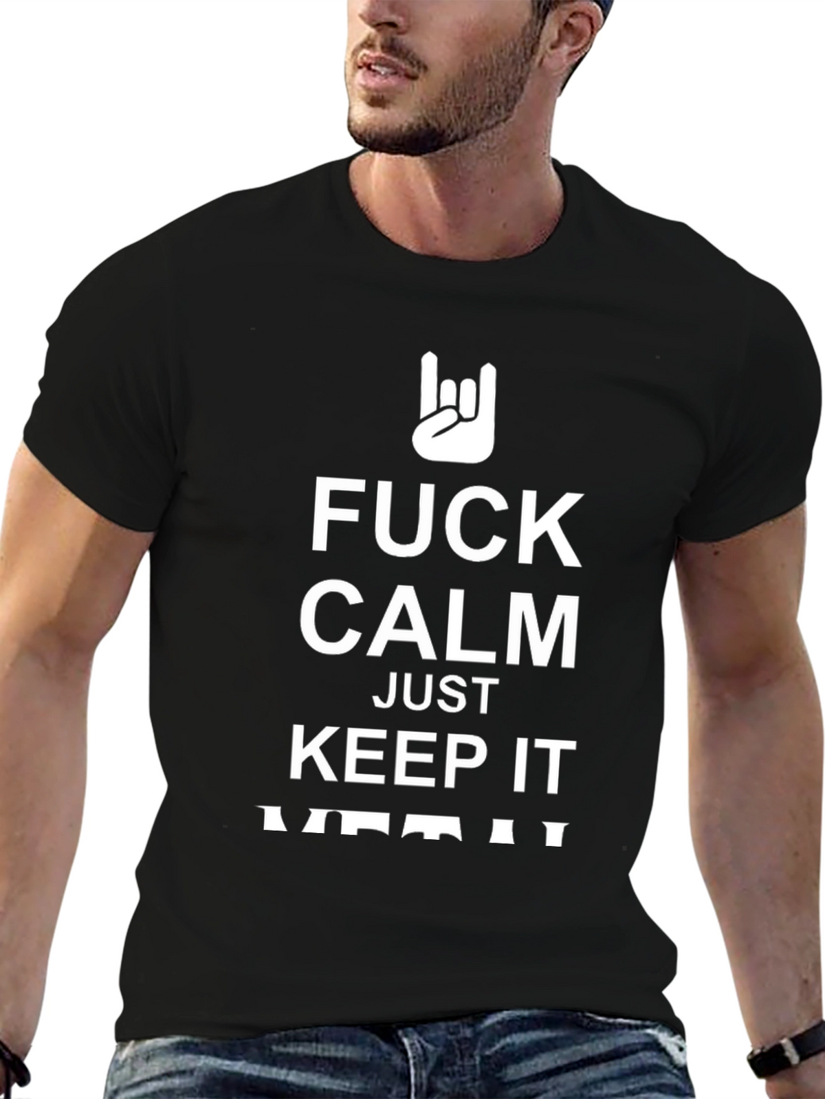 Fuck Calm Keep It Metal Black T-Shirt