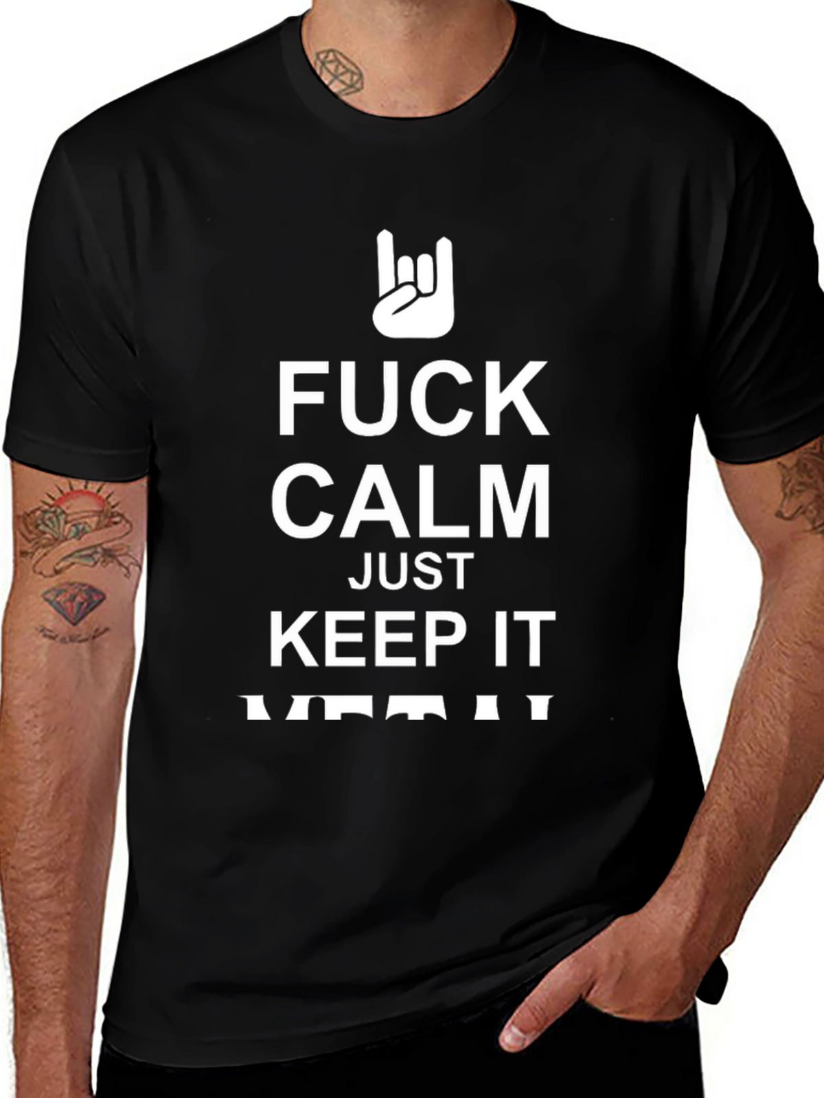 Fuck Calm Keep It Metal Black T-Shirt