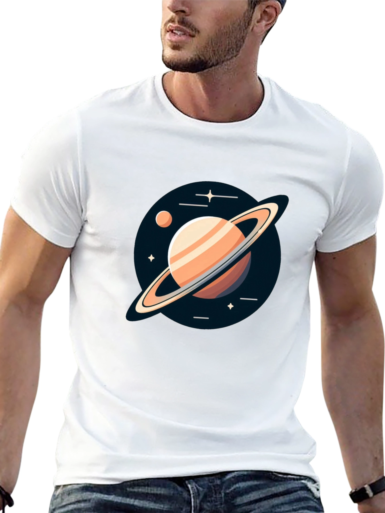Saturn Graphic Black Tee
