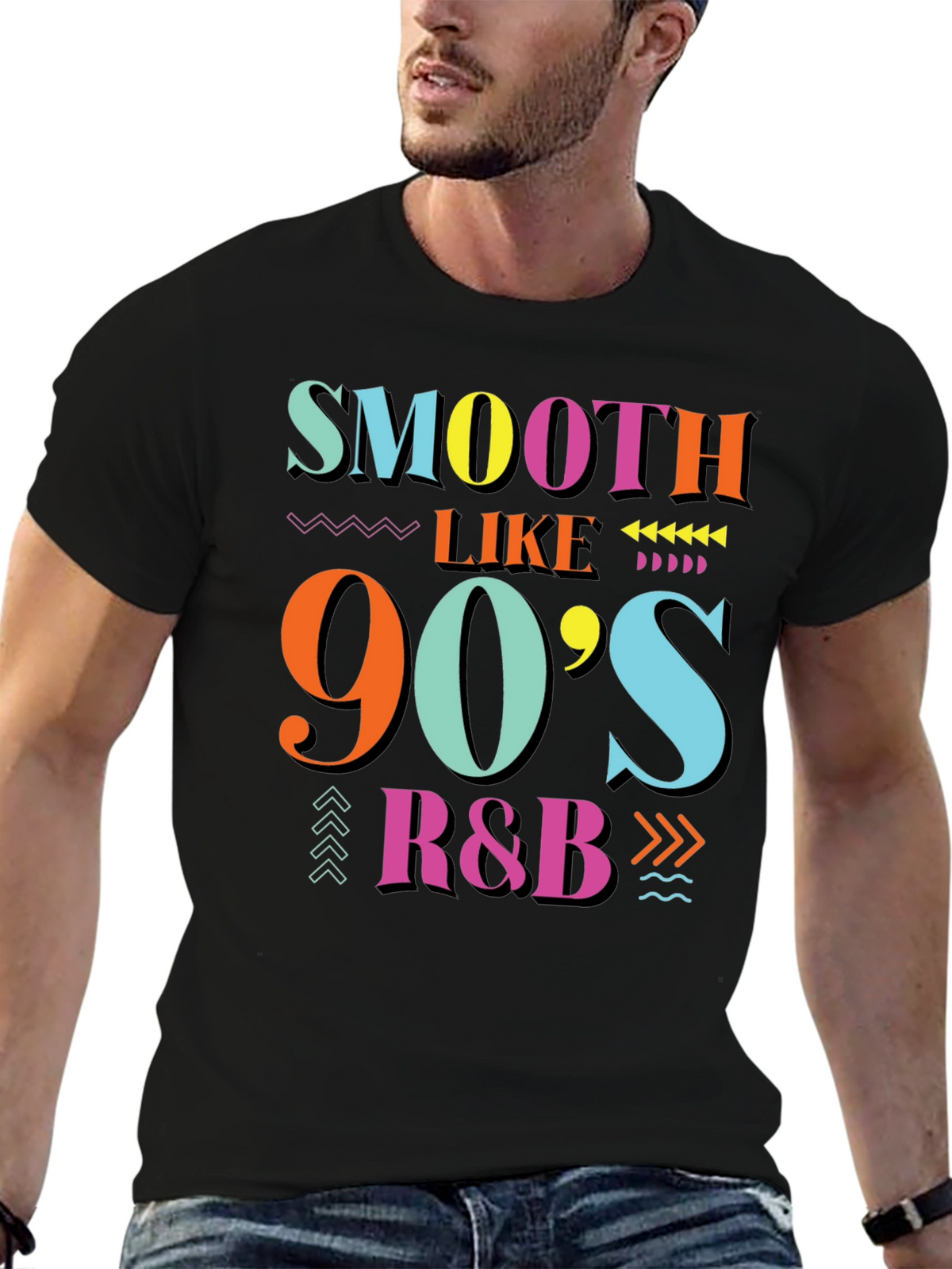 Smooth Like 90s R&B Black Graphic T-Shirt