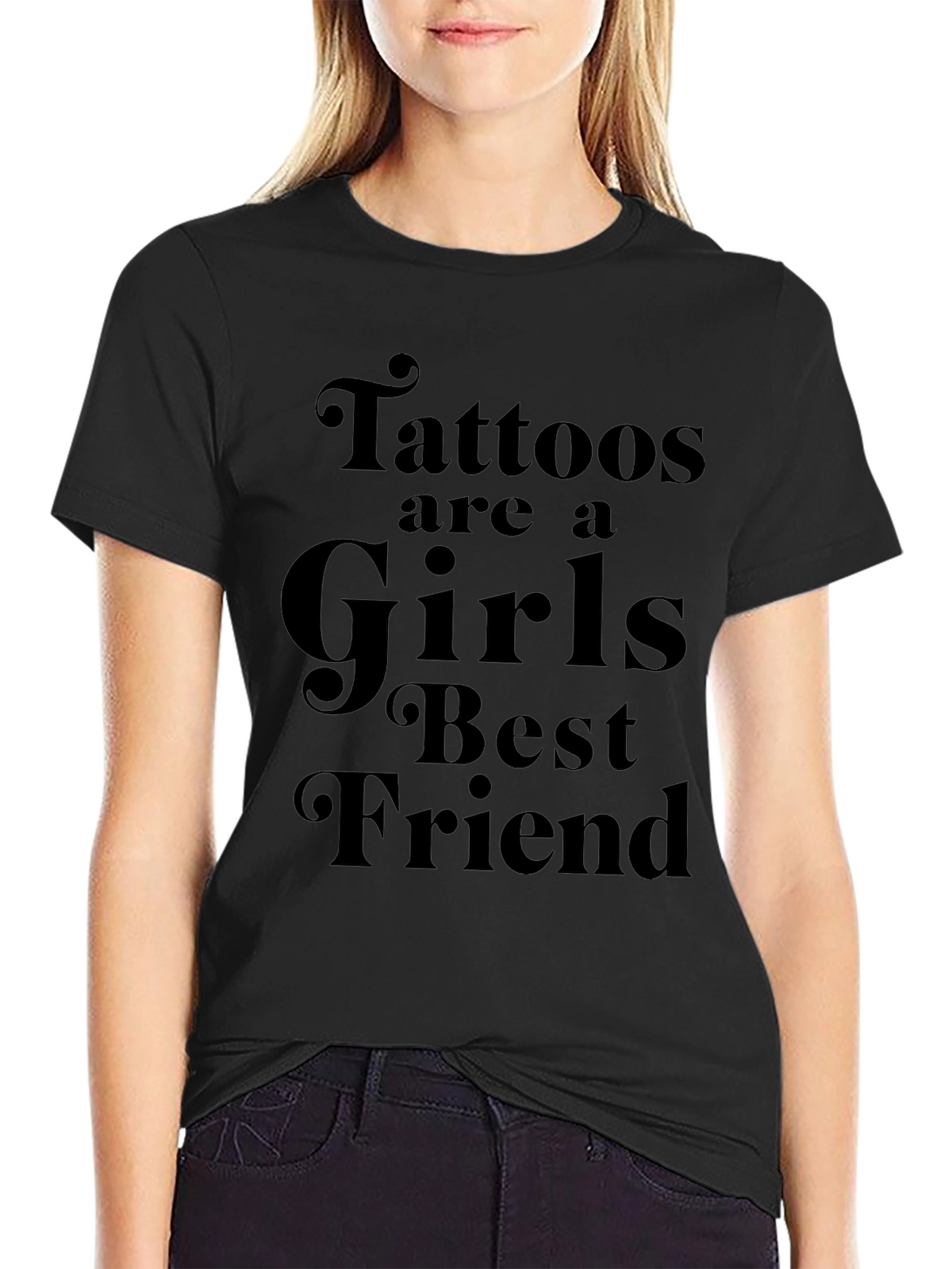Tattoos Are A Girls Best Friend Black T-Shirt