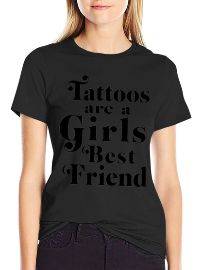 Tattoos Are A Girls Best Friend Black T-Shirt