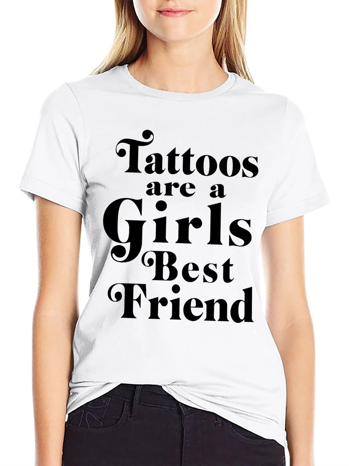 Tattoos Are A Girls Best Friend Black T-Shirt