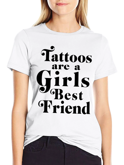 Tattoos Are A Girls Best Friend Black T-Shirt