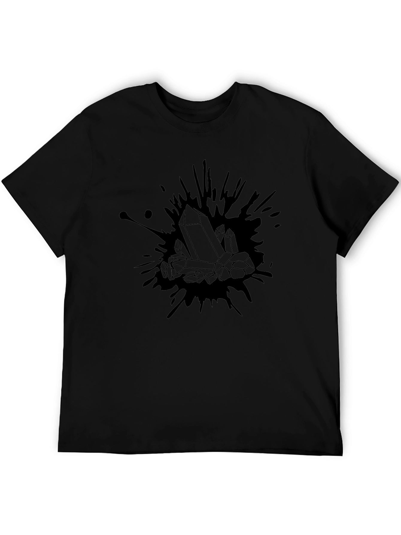 Crystal Splatter Graphic Black T-Shirt