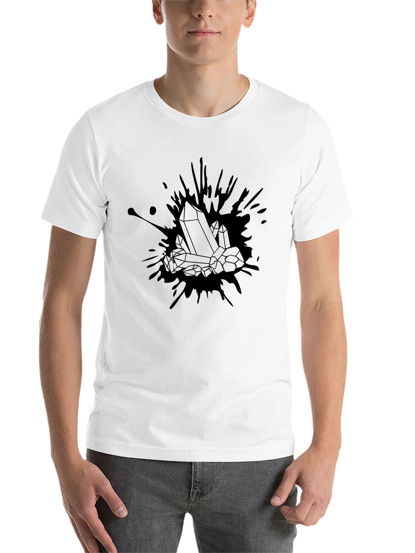 Crystal Splatter Graphic Black T-Shirt