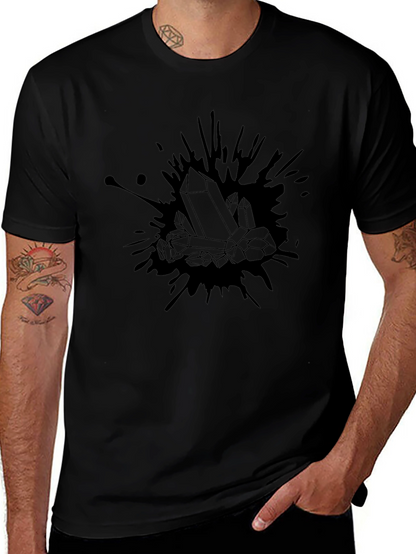 Crystal Splatter Graphic Black T-Shirt