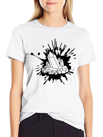 Crystal Splatter Graphic Black T-Shirt