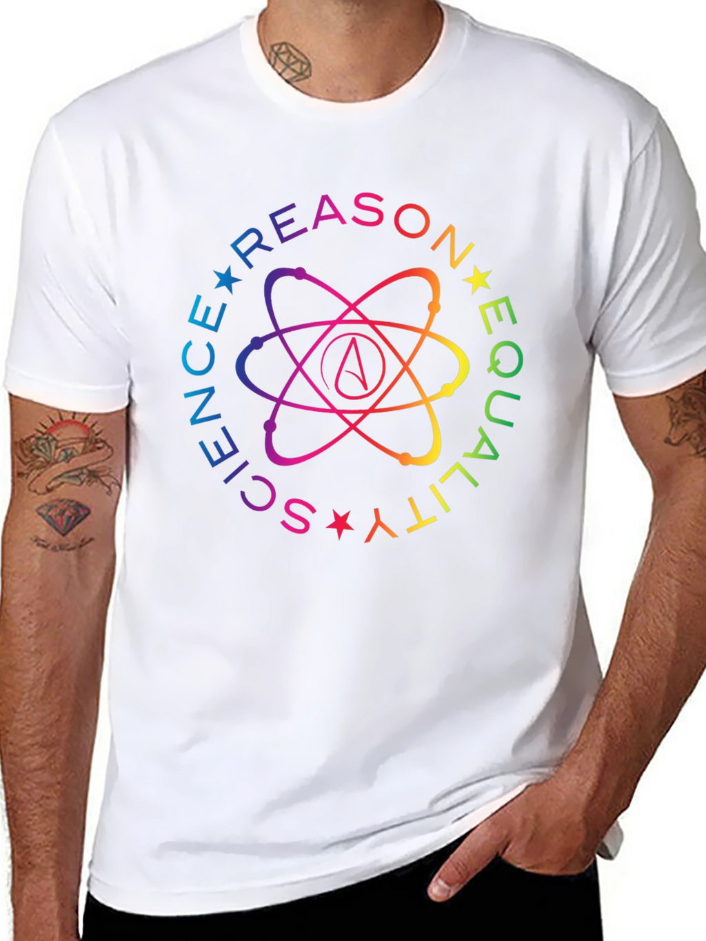 Science Reason Equality Rainbow Atheist T-Shirt