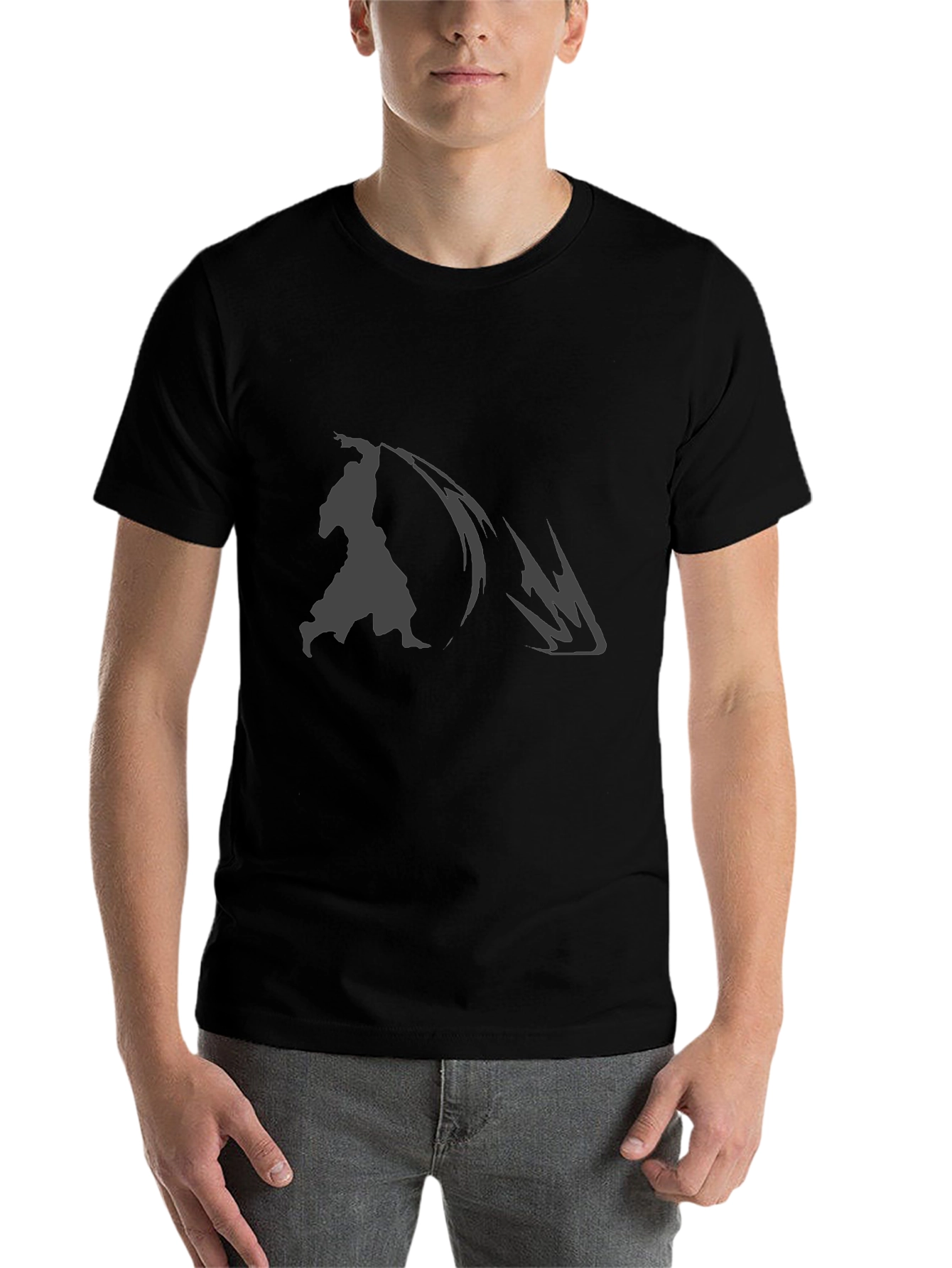 Samurai Graphic Print Black T-Shirt