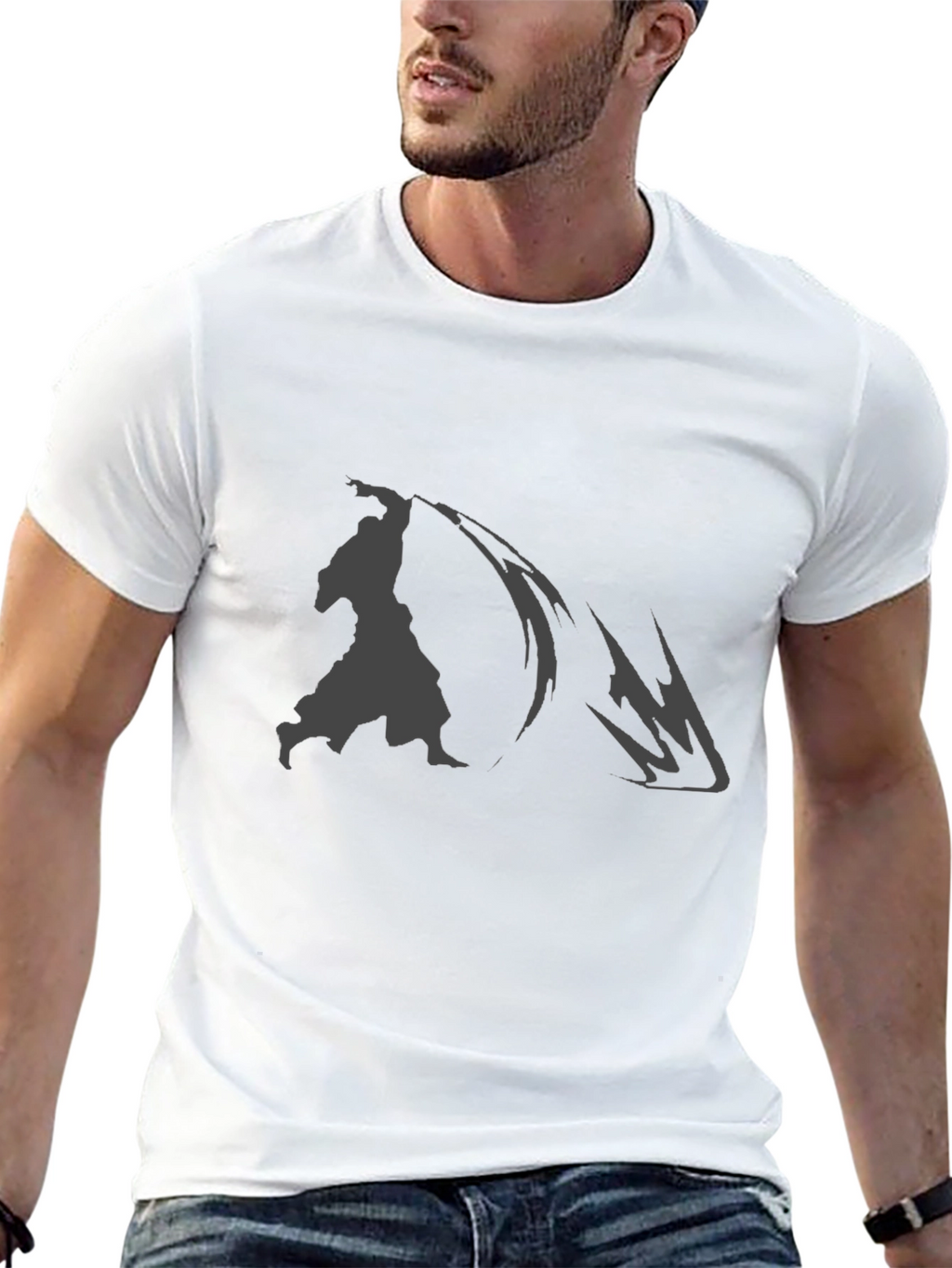 Samurai Graphic Print Black T-Shirt
