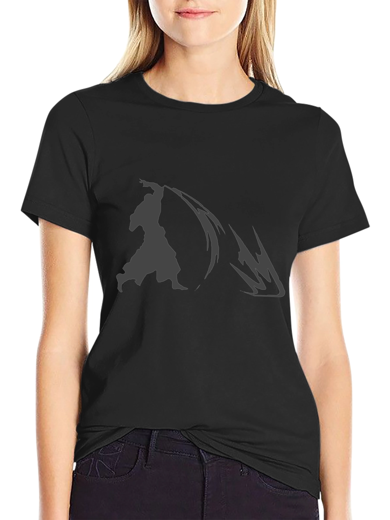 Samurai Graphic Print Black T-Shirt