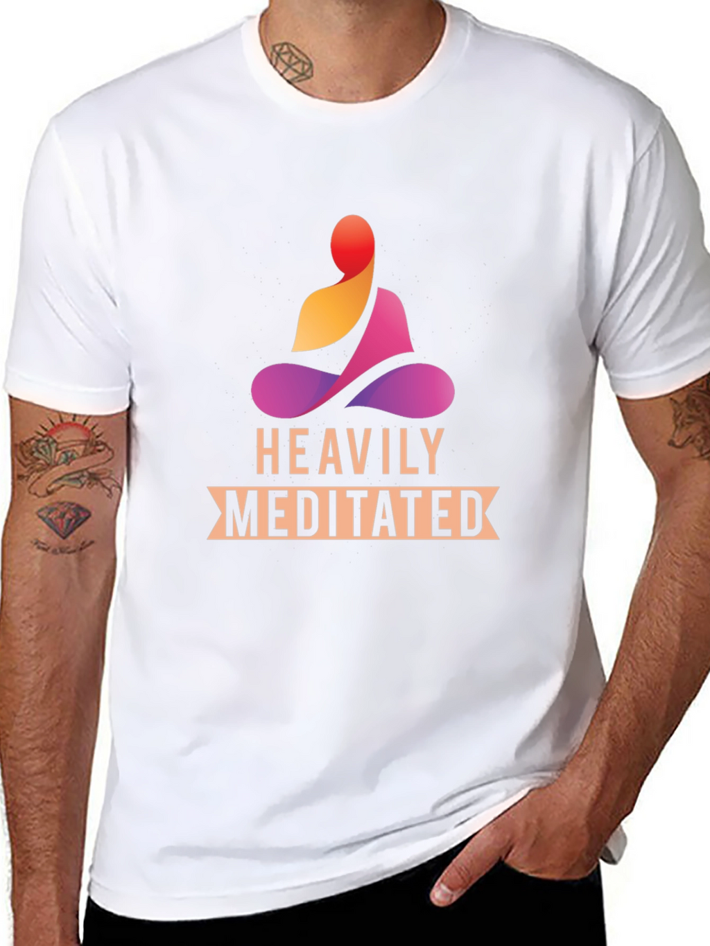 Heavily Meditated Black T-Shirt - Zen Vibes