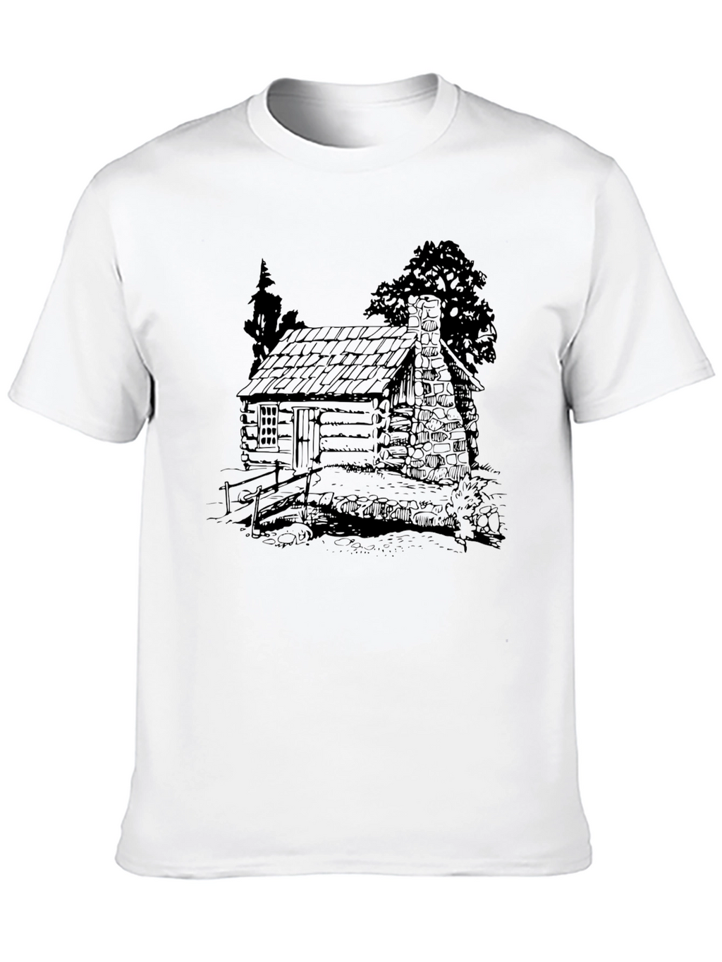 Cabin Sketch T-Shirt - Classic Black Tee