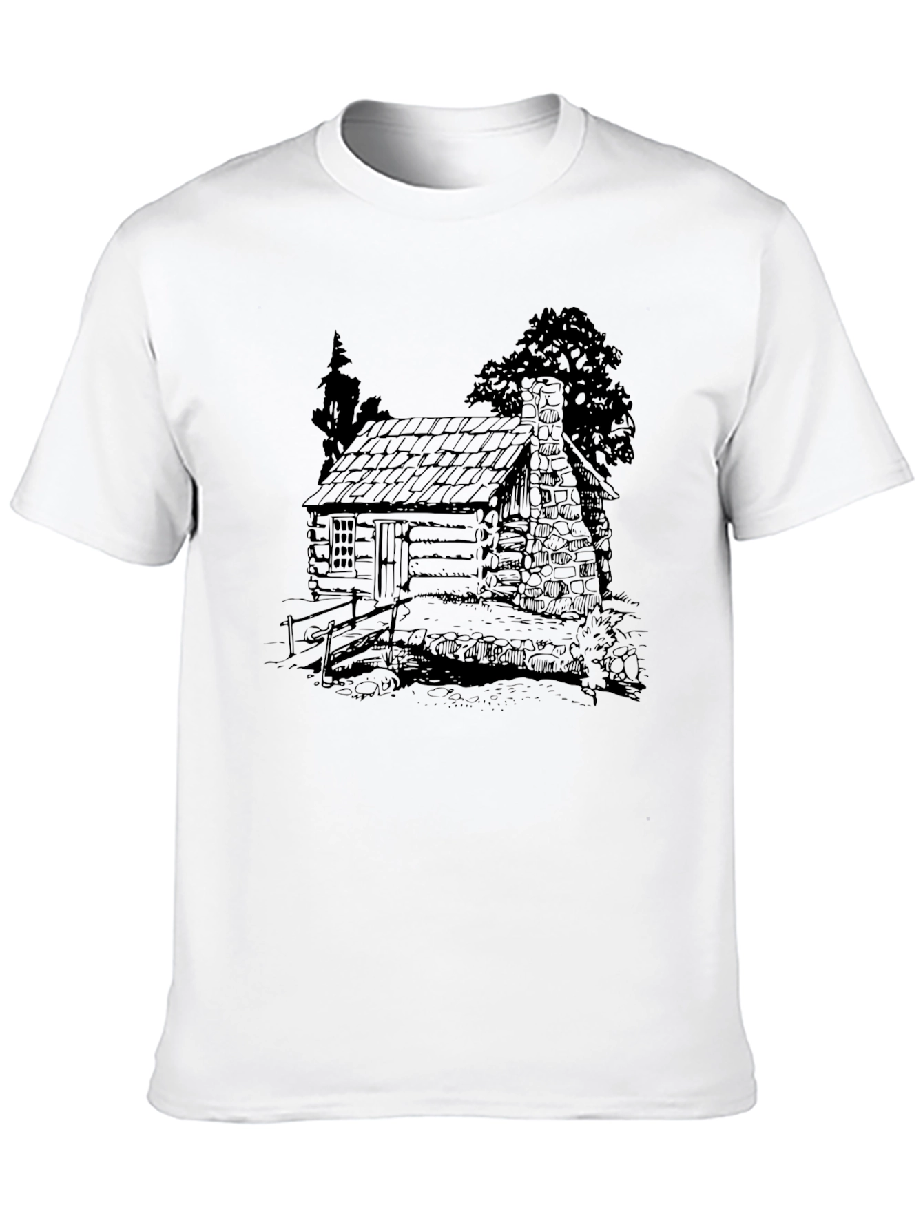 Cabin Sketch T-Shirt - Classic Black Tee