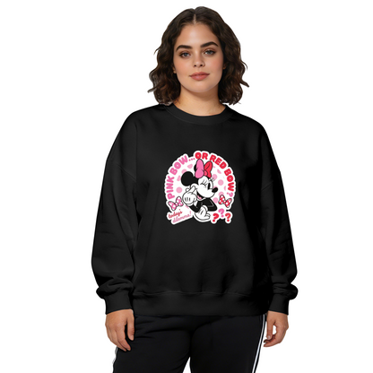 Fun Pink Or Red Bow Minnie Mouse Graphic Crewneck SweatshirtDisney Sto...