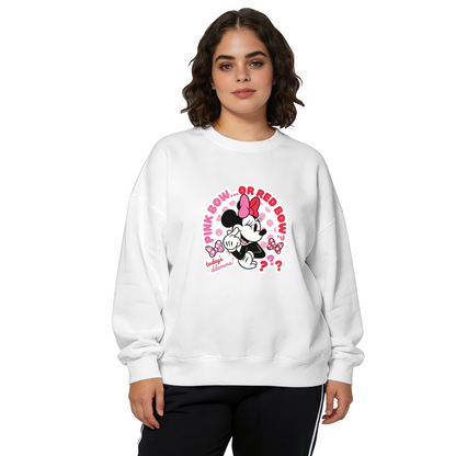 Fun Pink Or Red Bow Minnie Mouse Graphic Crewneck SweatshirtDisney Sto...